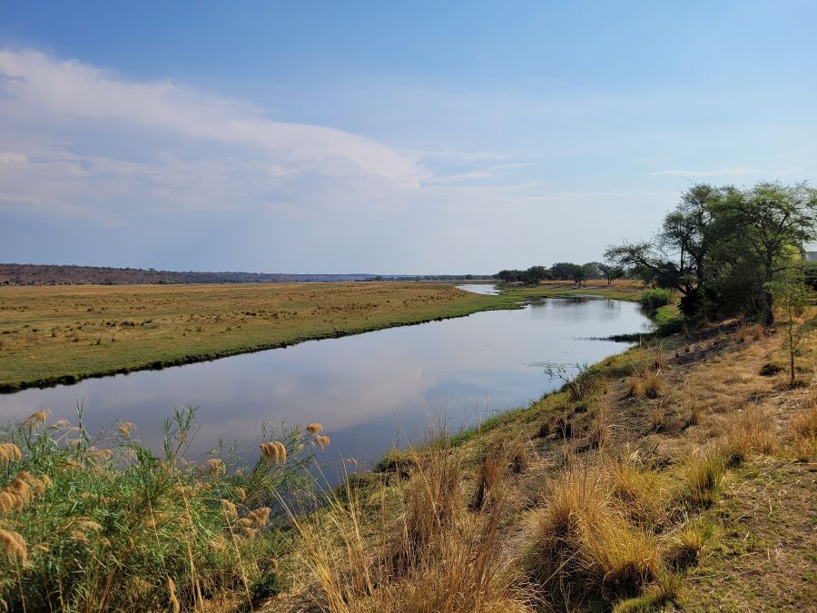 Chobe River Camp: Blick auf den Cuando, am anderen Ufer ist Botswana