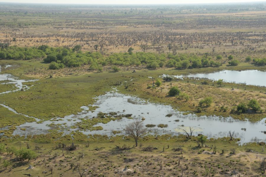 Blick aus dem Helikopter
