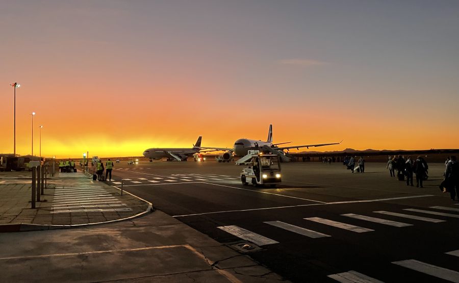 Am Flughafen in Windhoek
